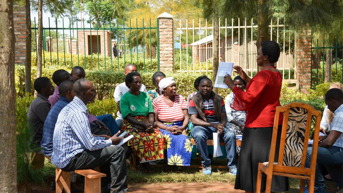  Group gathering outside