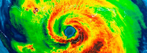 Weather pattern rendered in infrared